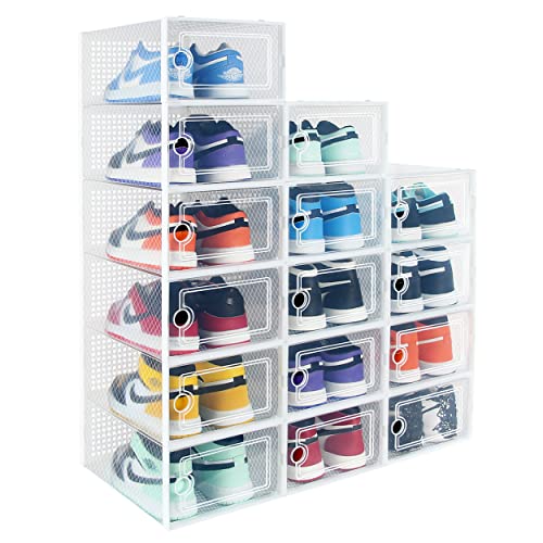 2pcs Stackable Transparent Shoe Boxes